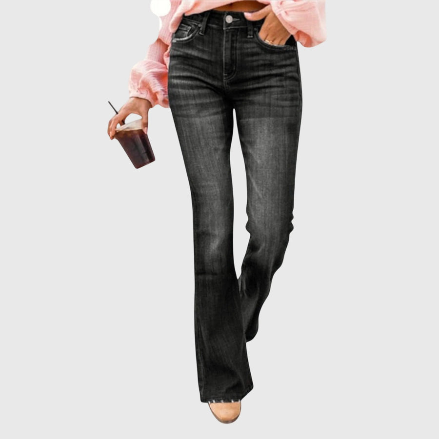 Penelope High-Rise Flare Jeans in Black