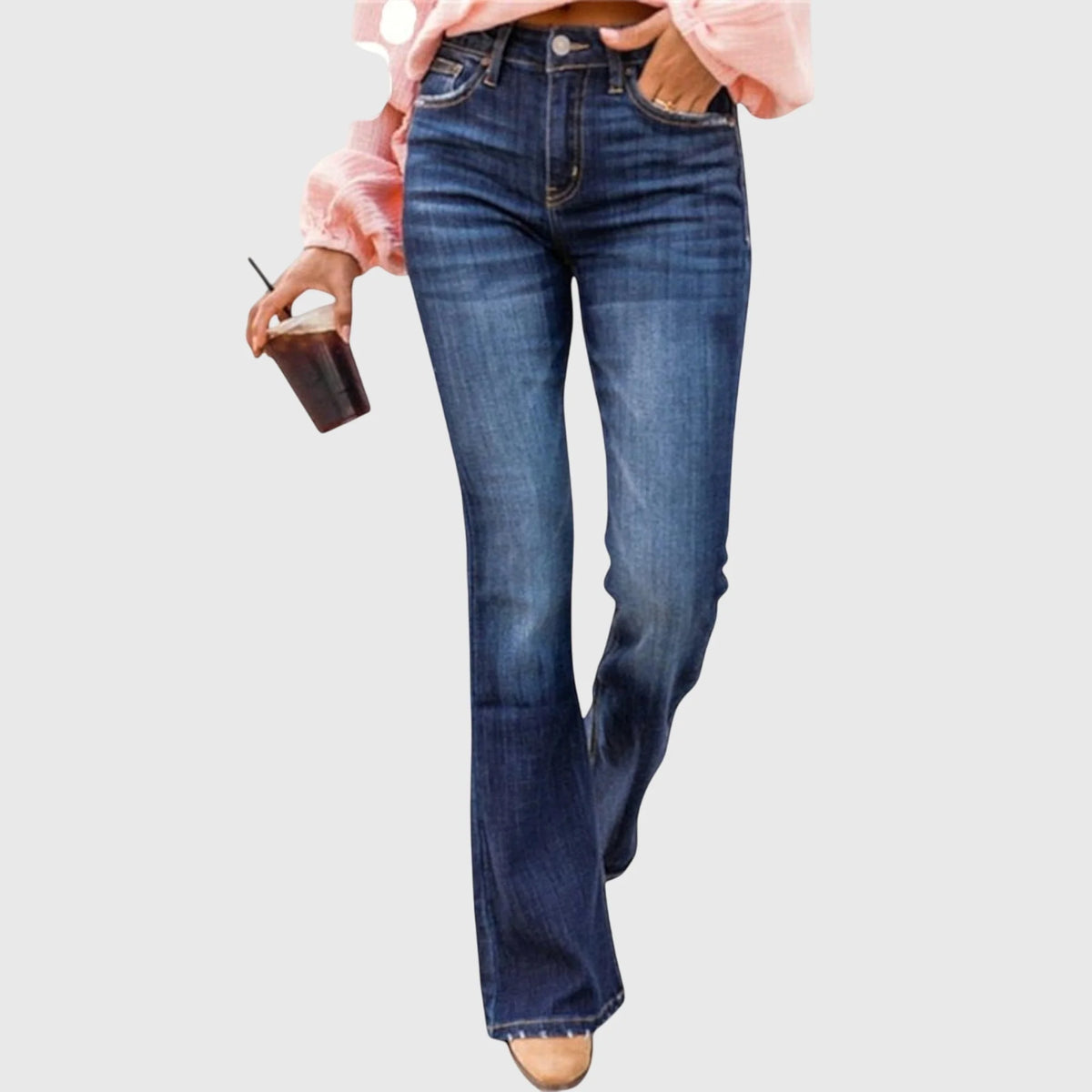 Penelope High-Rise Flare Jeans in Deep Blue