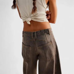Phoebe Barrel Leg Jeans in Dark Grey
