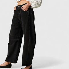 Phoebe Barrel Leg Jeans in Black