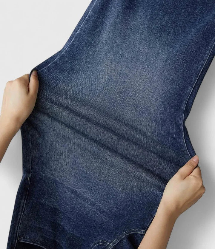 Polly Pull-On Wide-Leg Jeans in Dark Blue