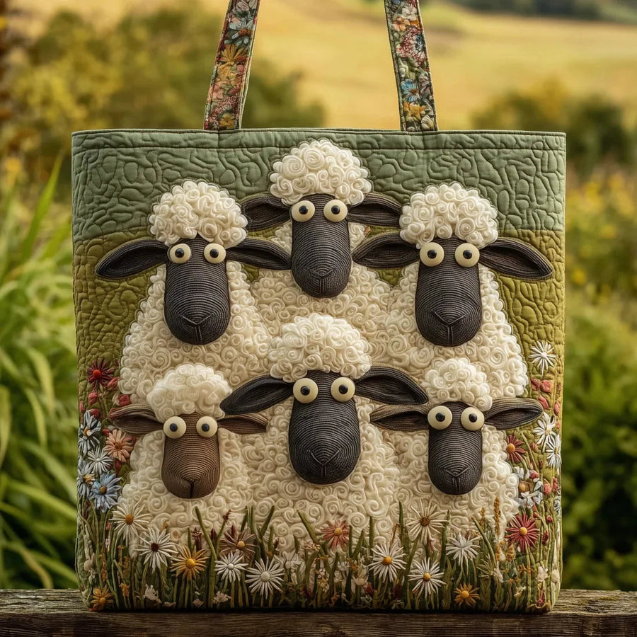 Rachel Sheep Meadow Tote Bag in Green