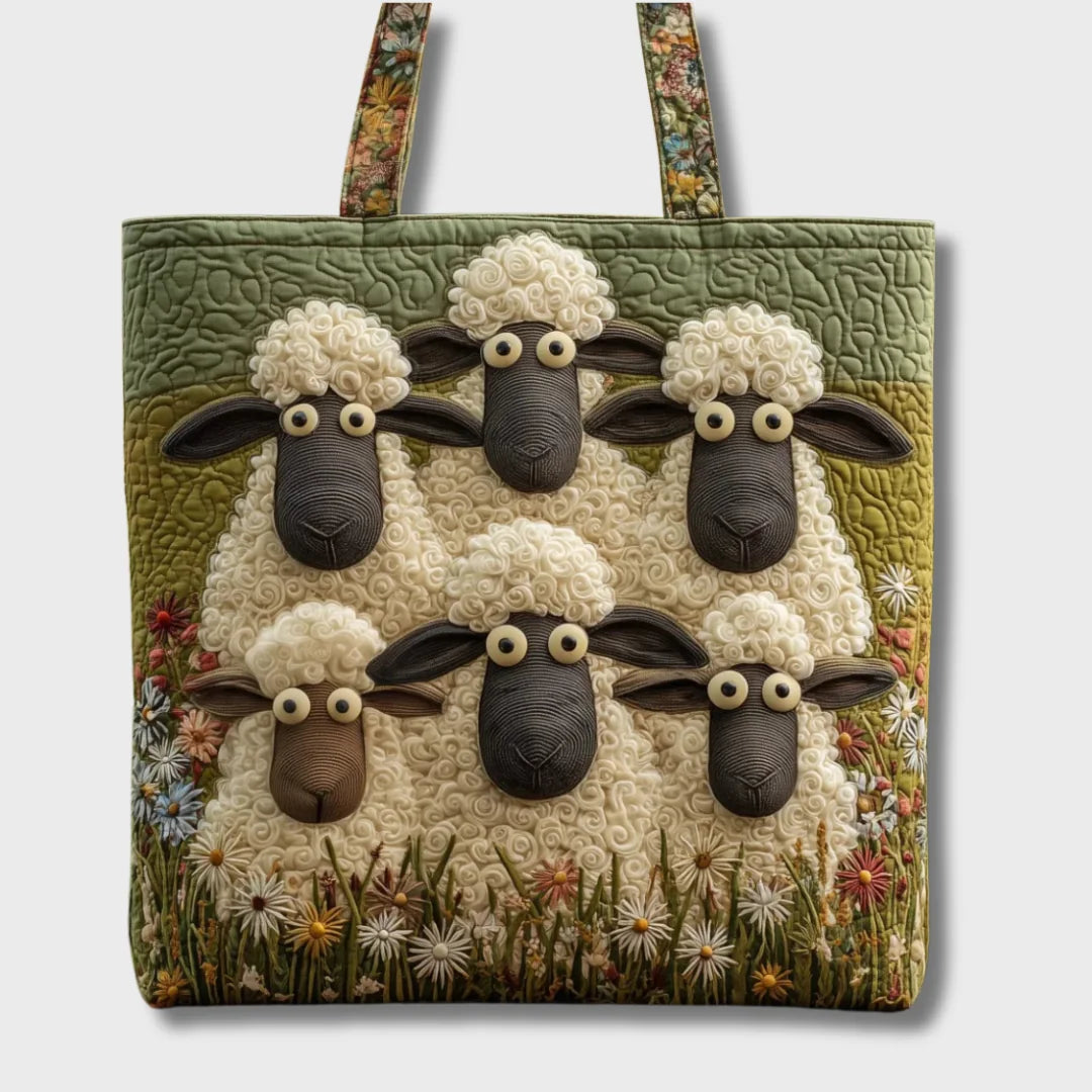 Rachel Sheep Meadow Tote Bag in Green