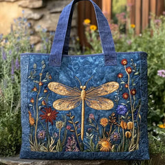 Regina Golden Dragonfly Tote Bag in Blue