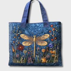 Regina Golden Dragonfly Tote Bag in Blue