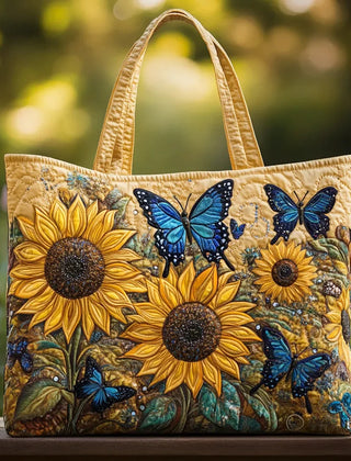 Renee Sunflower and Butterfly Tote Bag in Yellow