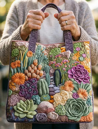 Roberta Succulent Garden Tote Bag in Multicolour