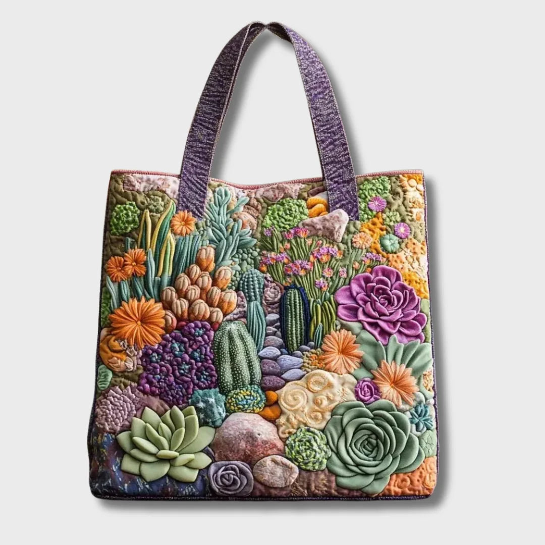 Roberta Succulent Garden Tote Bag in Multicolour