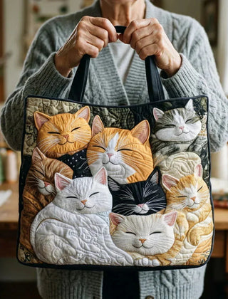 Rosalind Sleepy Cats Tote Bag in Multicolour