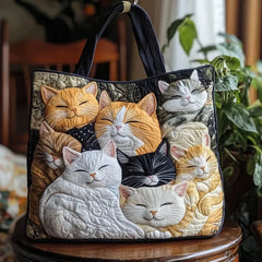 Rosalind Sleepy Cats Tote Bag in Multicolour