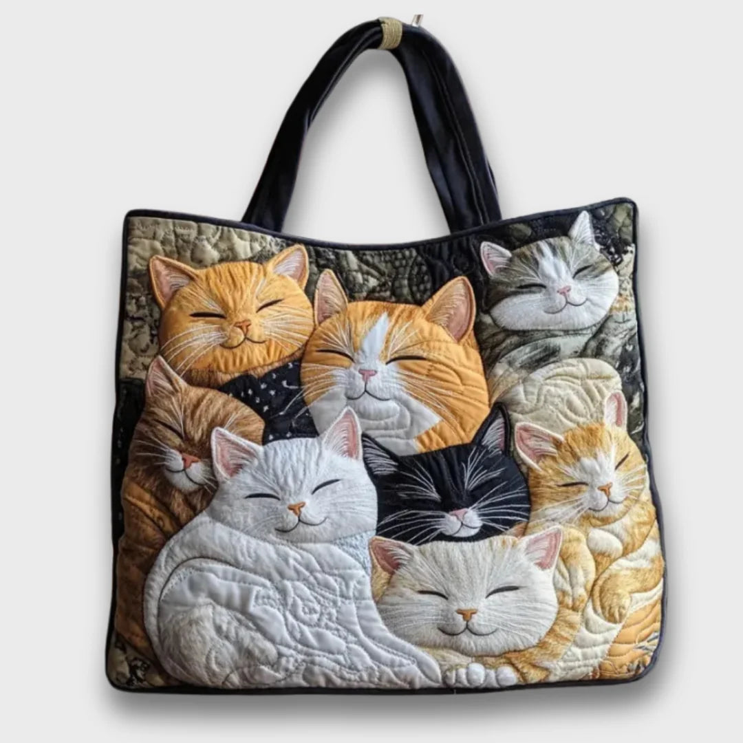 Rosalind Sleepy Cats Tote Bag in Multicolour