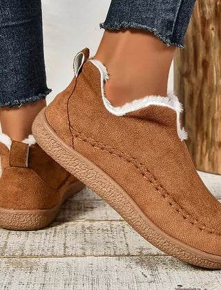 Sheila Slip-On Cozy Winter Boots in Brown