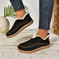 Sheila Slip-On Cozy Winter Boots in Black