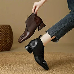 Sienna Stretch Panel Ankle Boots in Black