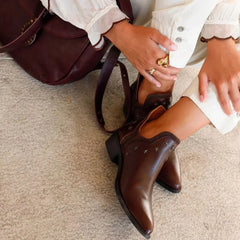 Trudy Star Stud Western Boots in Brown
