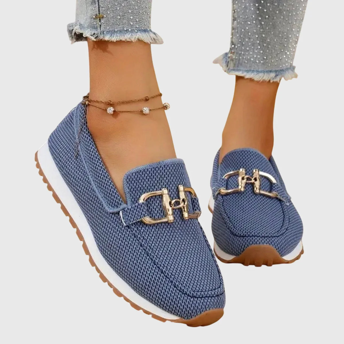 Una Buckle Slip-On Sneakers in Blue