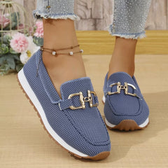 Una Buckle Slip-On Sneakers in Blue
