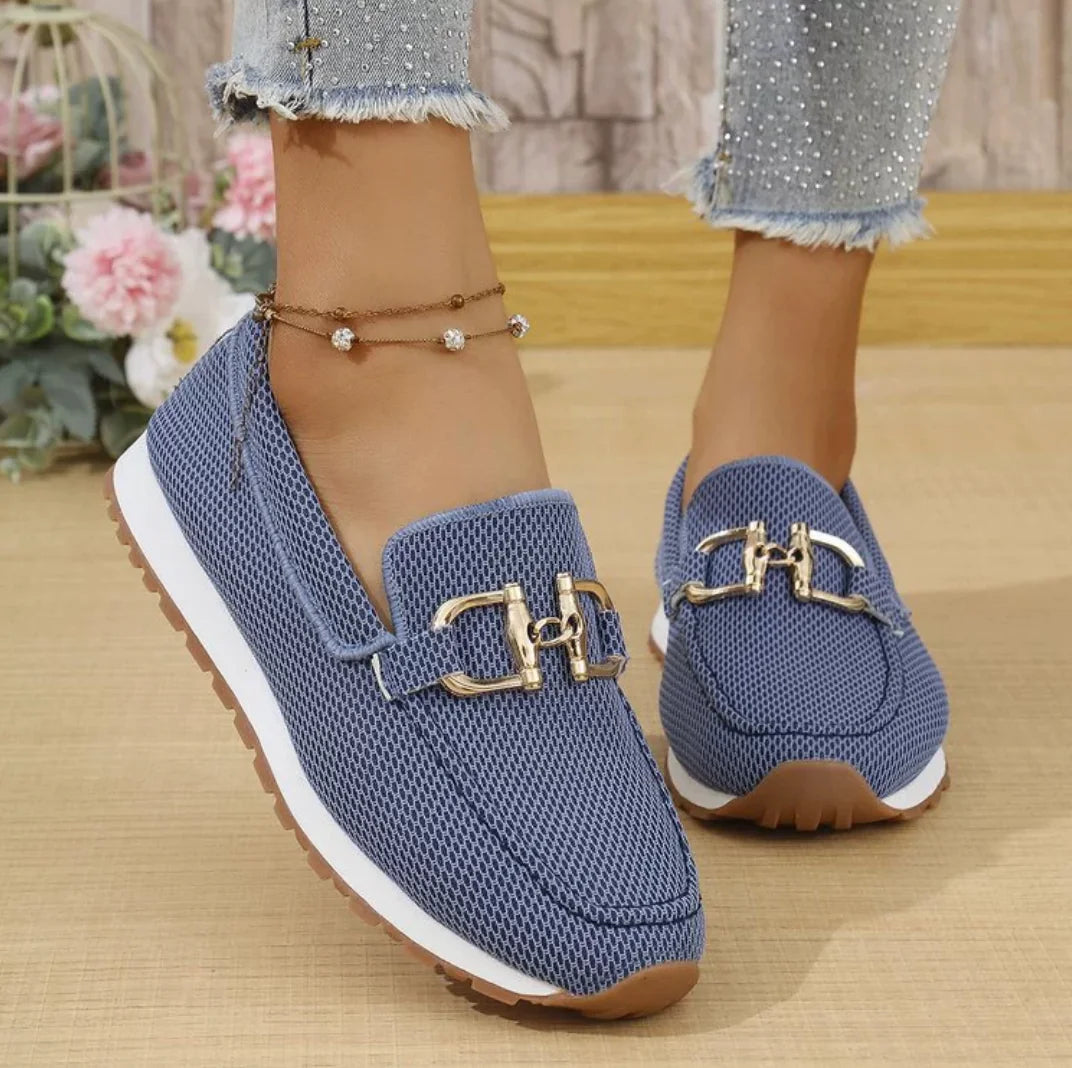 Una Buckle Slip-On Sneakers in Blue