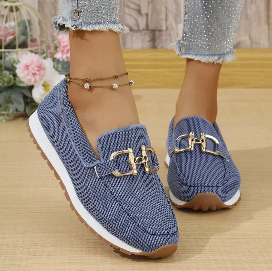 Una Buckle Slip-On Sneakers in Blue