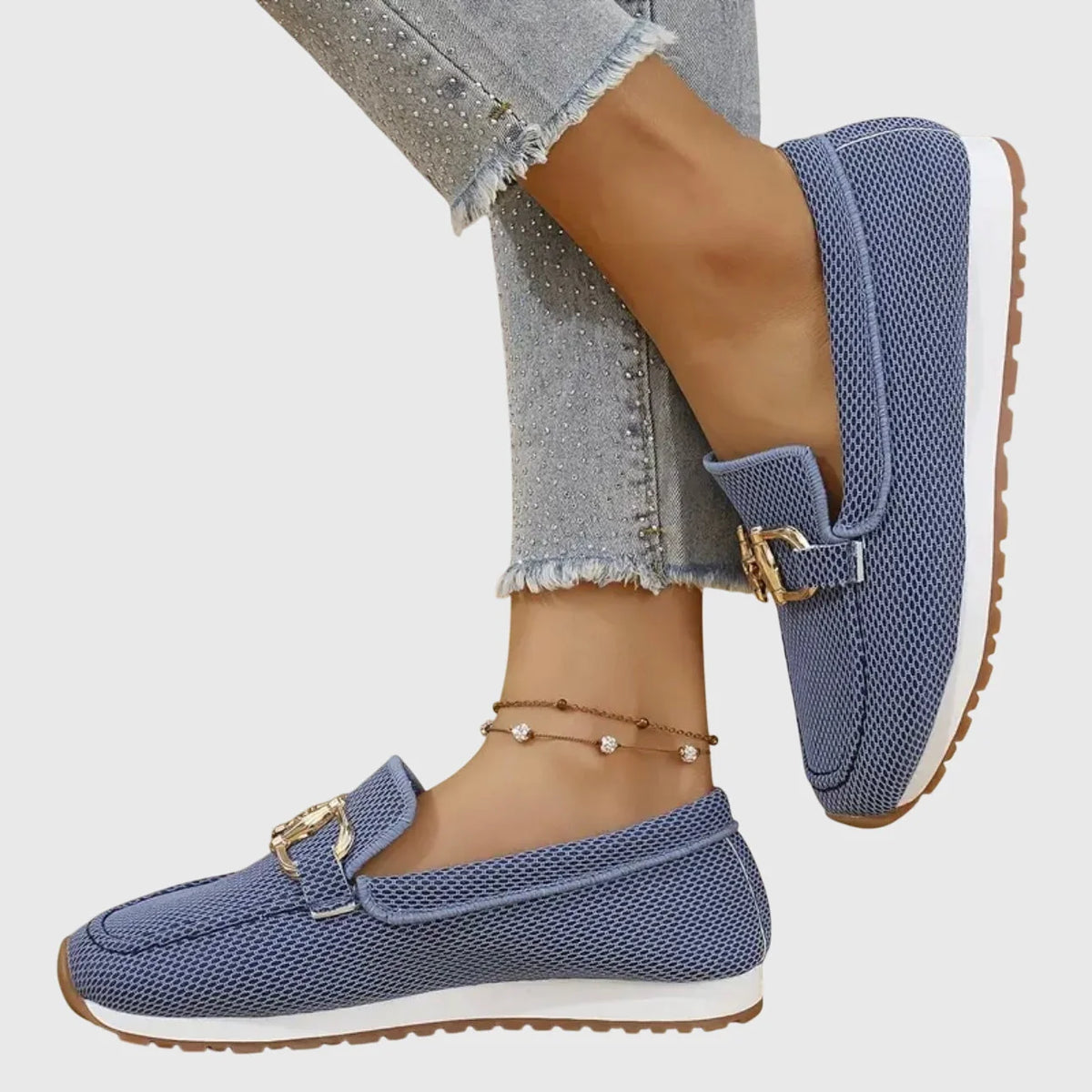 Una Buckle Slip-On Sneakers in Blue