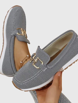 Una Buckle Slip-On Sneakers in Grey