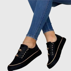 Valentina Chain Detail Sneakers in Black