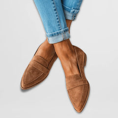Vanessa Pointed Toe Loafers in Brown