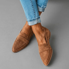 Vanessa Pointed Toe Loafers in Brown