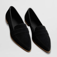 Vanessa Pointed Toe Loafers in Black
