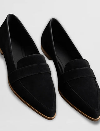 Vanessa Pointed Toe Loafers in Black