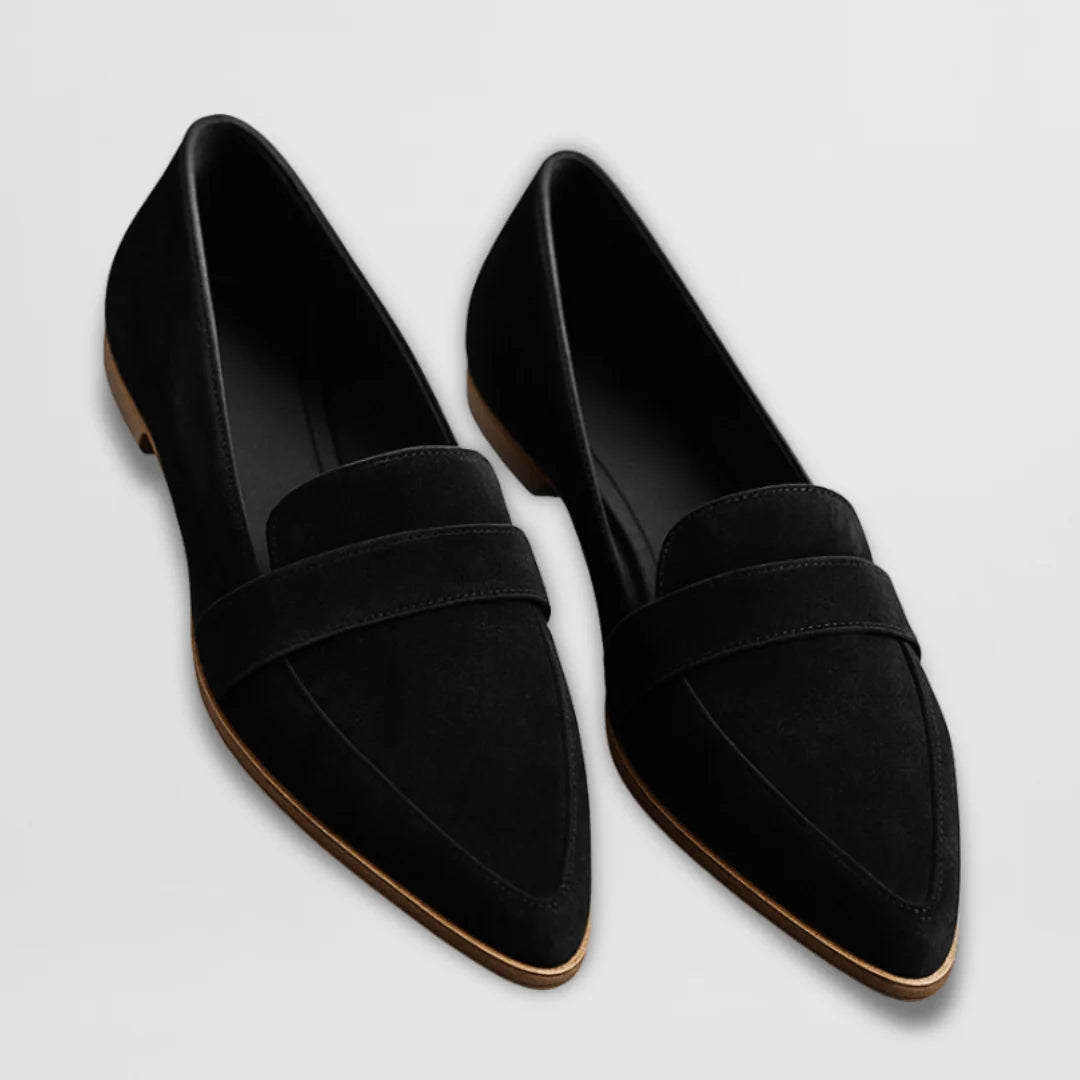 Vanessa Pointed Toe Loafers in Black