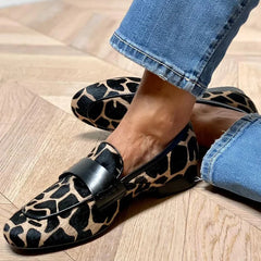 Veronica Animal Print Loafers in Beige Animal Print