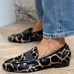 Veronica Animal Print Loafers in Beige Animal Print