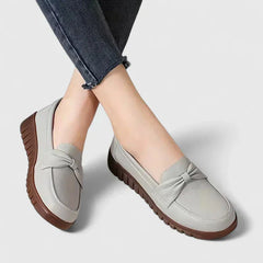 Virginia Bow Front Comfort Loafers in Grey