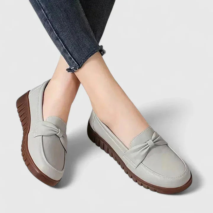 Virginia Bow Front Comfort Loafers in Grey