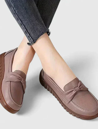 Virginia Bow Front Comfort Loafers in Taupe