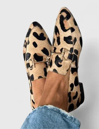 Wanda Leopard Horsebit Loafers in Leopard Brown