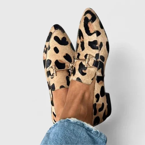 Wanda Leopard Horsebit Loafers in Leopard Brown