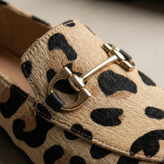 Wanda Leopard Horsebit Loafers in Leopard Brown