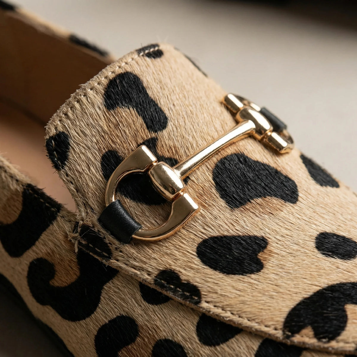 Wanda Leopard Horsebit Loafers in Leopard Brown