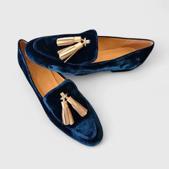 Wendy Navy Tassel Loafers in Navy
