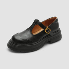 Willa Chunky T-Strap Mary Janes in Black
