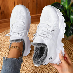Yvonne Plush Lined Sneakers in White