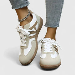 Zara Retro Zip Sneakers in Beige
