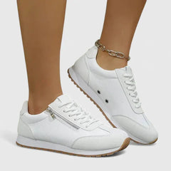 Zara Retro Zip Sneakers in White