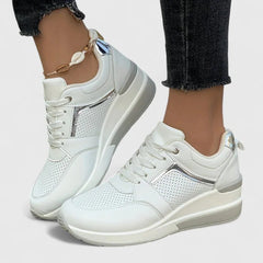 Zoe Hidden Wedge Sneakers in White