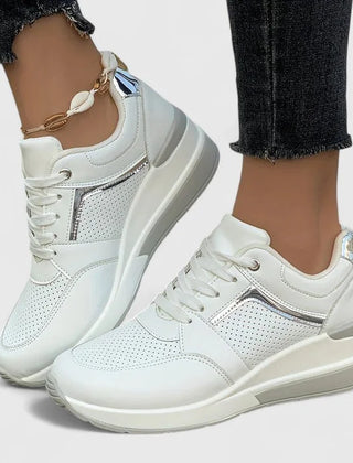 Zoe Hidden Wedge Sneakers in White